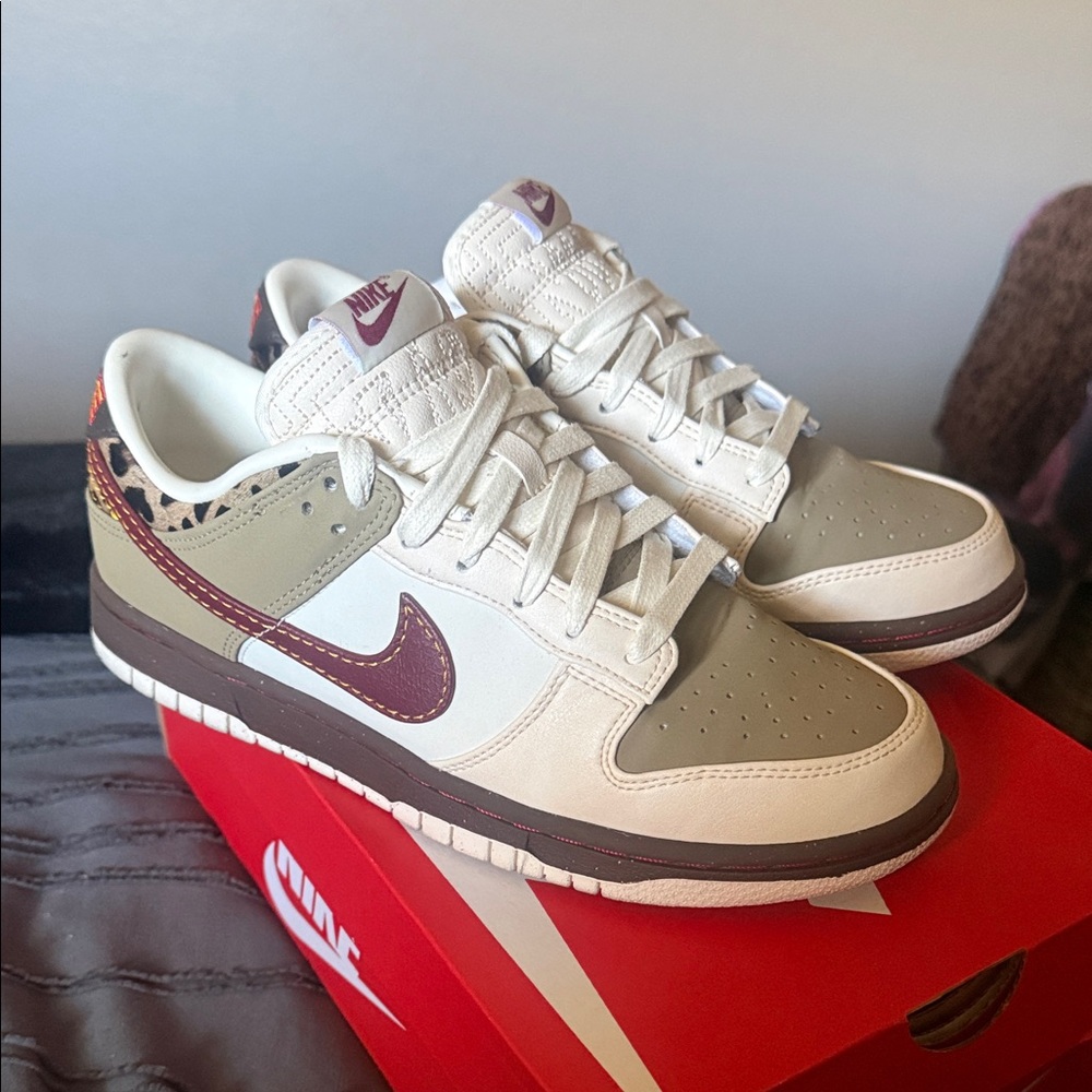 Nike Dunk Low in Cream and Brown